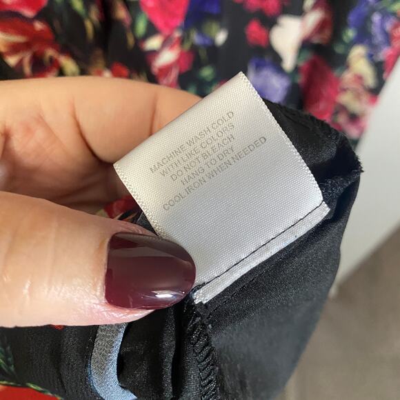 ModCloth Flaunts & Needs Dark Floral Rose Chiffon Keyhole Midi Dress Plus Sz 2X - Picture 12 of 14